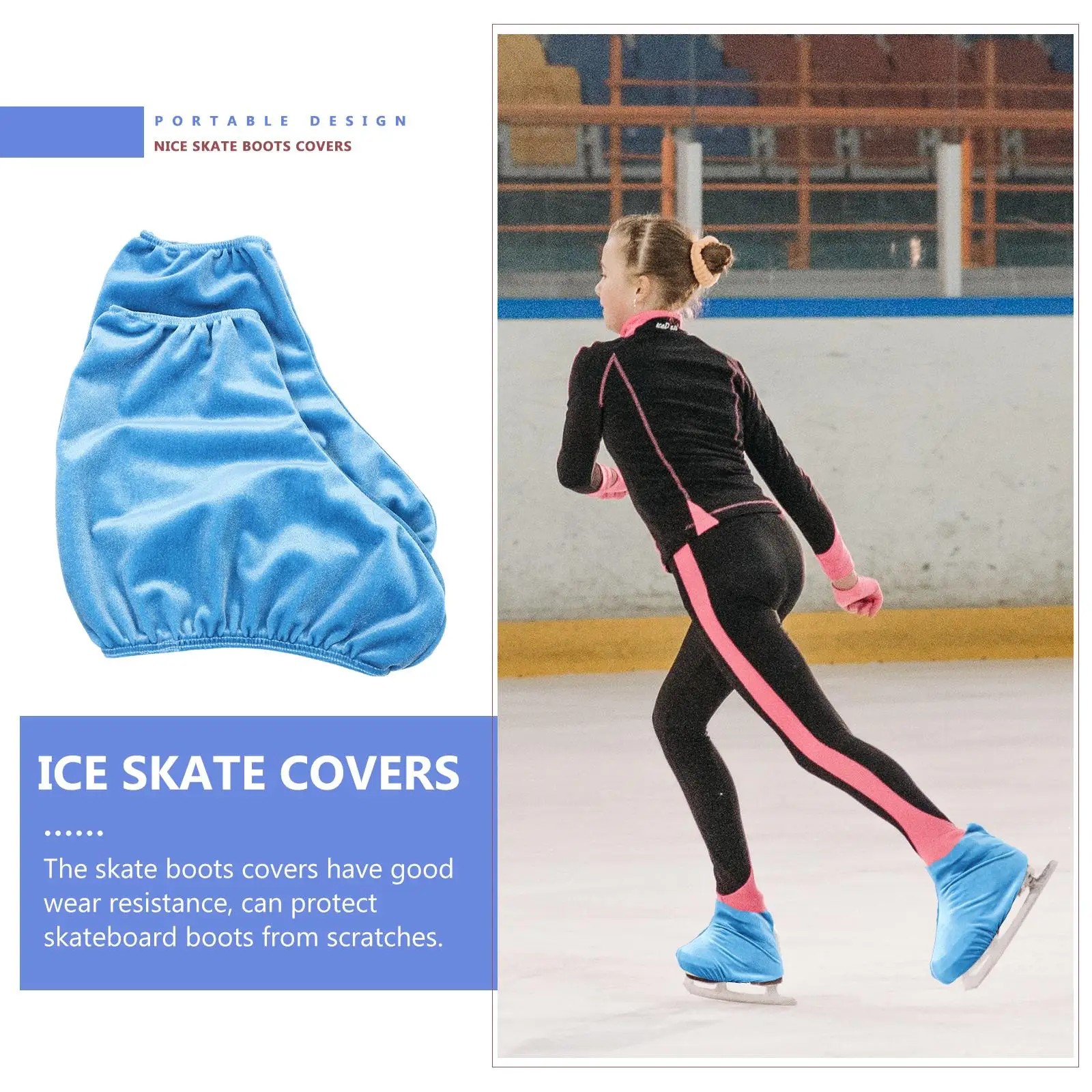 Portable Skate Boot Covers Polyester Ice Skate Protective Figure Skating Shoes Cover Boot Hockey Field Team Sports