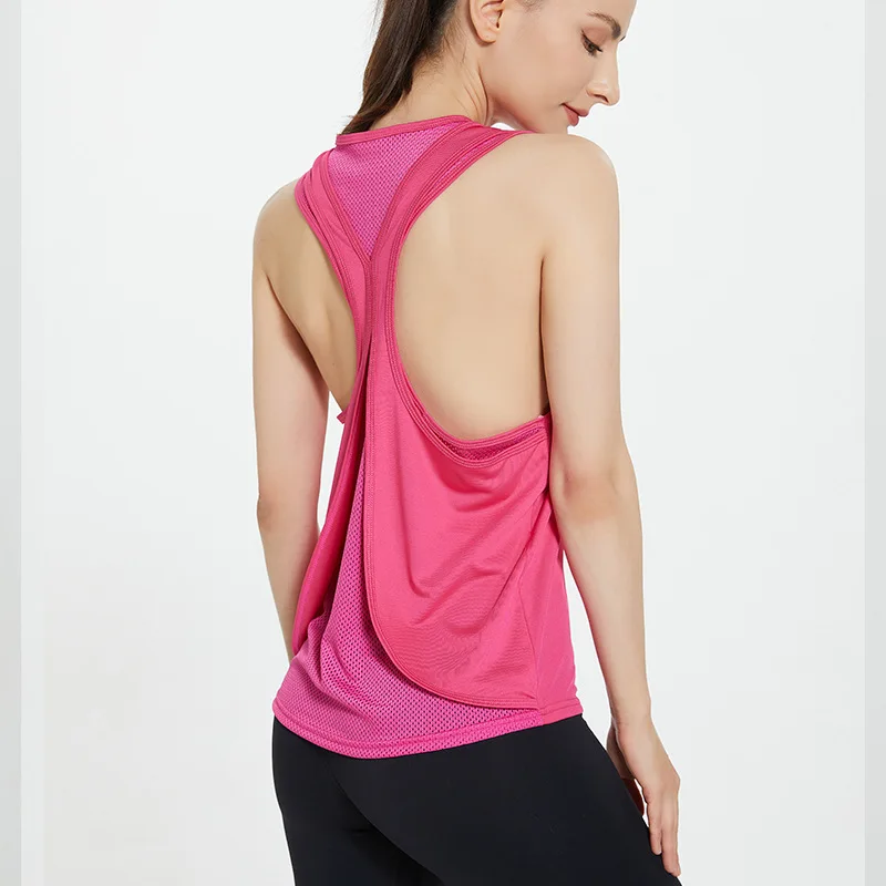 Yoga Shirt Tops for Women Split Backless Breathable Quick Dry Workout Crop Top Sport Tops For Women Fitness