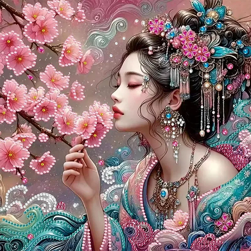 5D DIY Diamond Painting Set, Beauty Diamond Painting, Irregular Diamond Embedding, Perfect Gift for Family Members