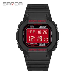 Luxury Waterproof Digital Sports Watch for Men with Stopwatch Function (2107 Red)
