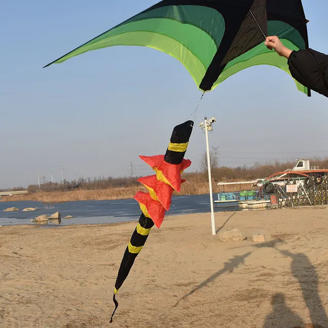 free shipping 3d kite tails rainbow windsock kite flying outdoor sport beach for adults kite 2