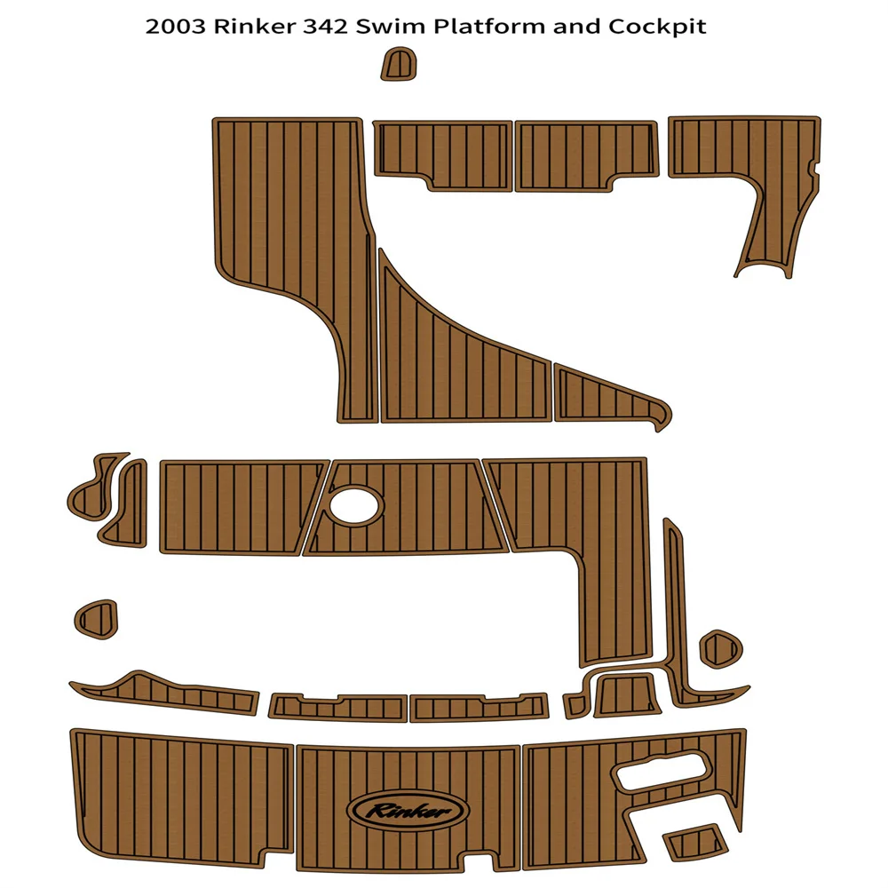 

2003, коврик для плавания Rinker 342, напольный коврик из искусственного тикового пенопласта, напольный коврик, морской маринемат, гэтorstep стиль, самоклеящийся
