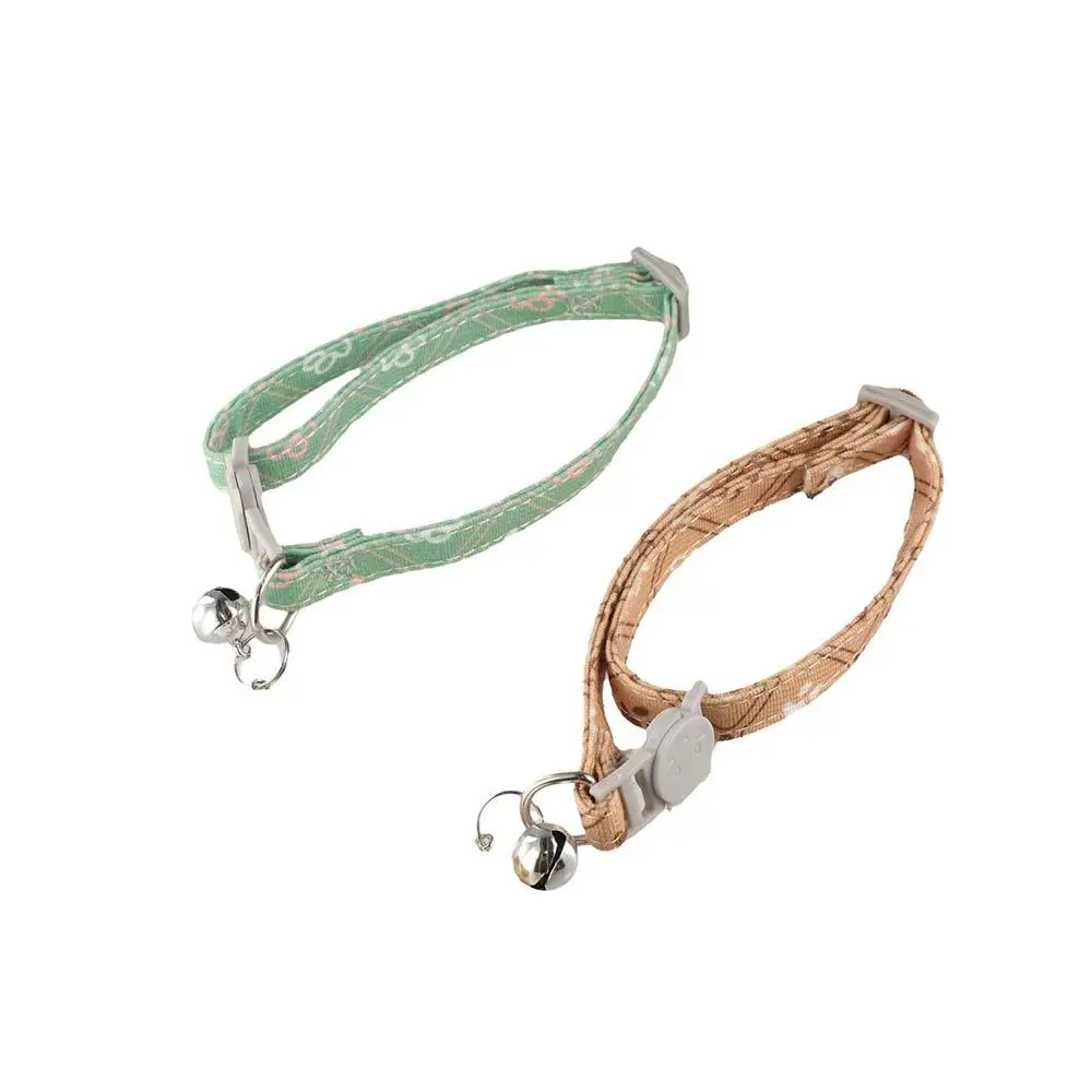 Pet Accessory Adjustable Cat Collar Safety Buckle Soft Fashionable Neck Straps Durable Exquisite Cat Pendant Necklace Cats