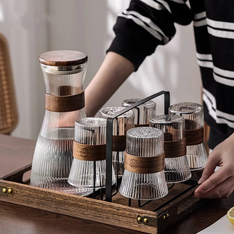 Creative Heat-Resistant Glass Cup Set Water Kettle Bottle Flower Tea Juice Cup