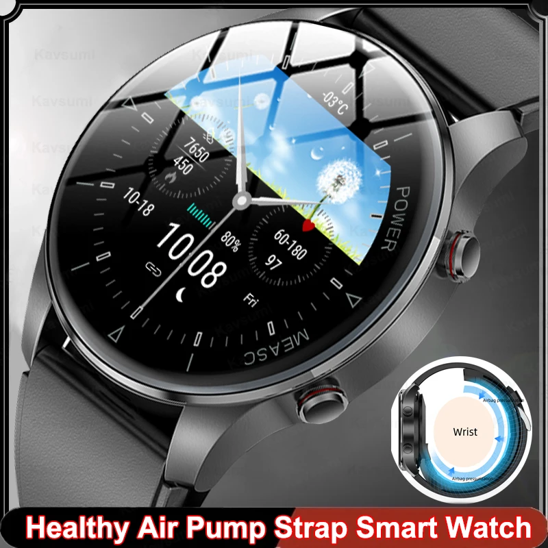 

New Smart Watch Air Pump+Air Sac Accurate Heart Rate Blood Pressure Smart Watch Blood Glucose Healthy Bluetooth Call SmartWatch