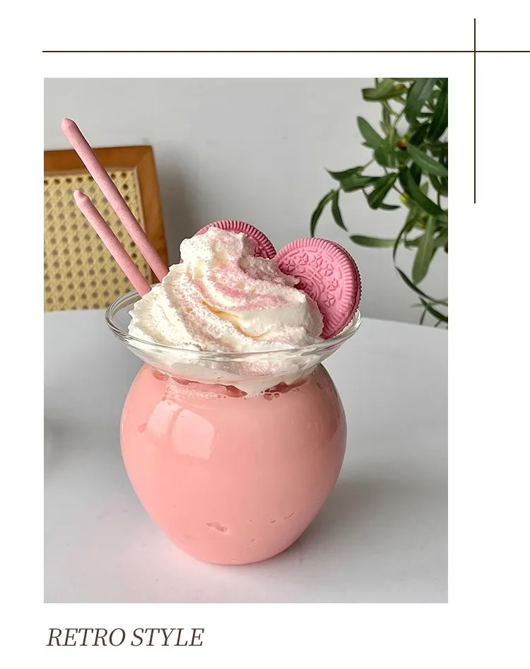 Matka Glass Sundae Milkshake Cup Ice Cream Juice Dessert Parfait Yogurt Milk Tea Cup - 550Ml