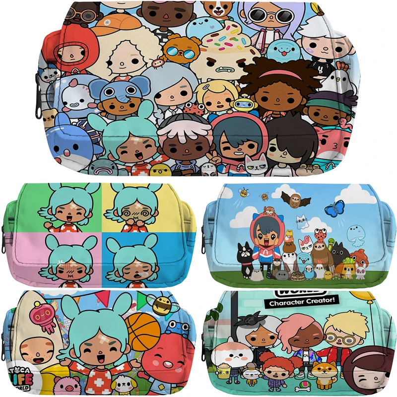 

Toca Life World Pencil Case 2 Layer Zipper Pen Bag Pillow Makeup Box Kids Toca Boca Pencil Pouch School Stationery Bag Supplies