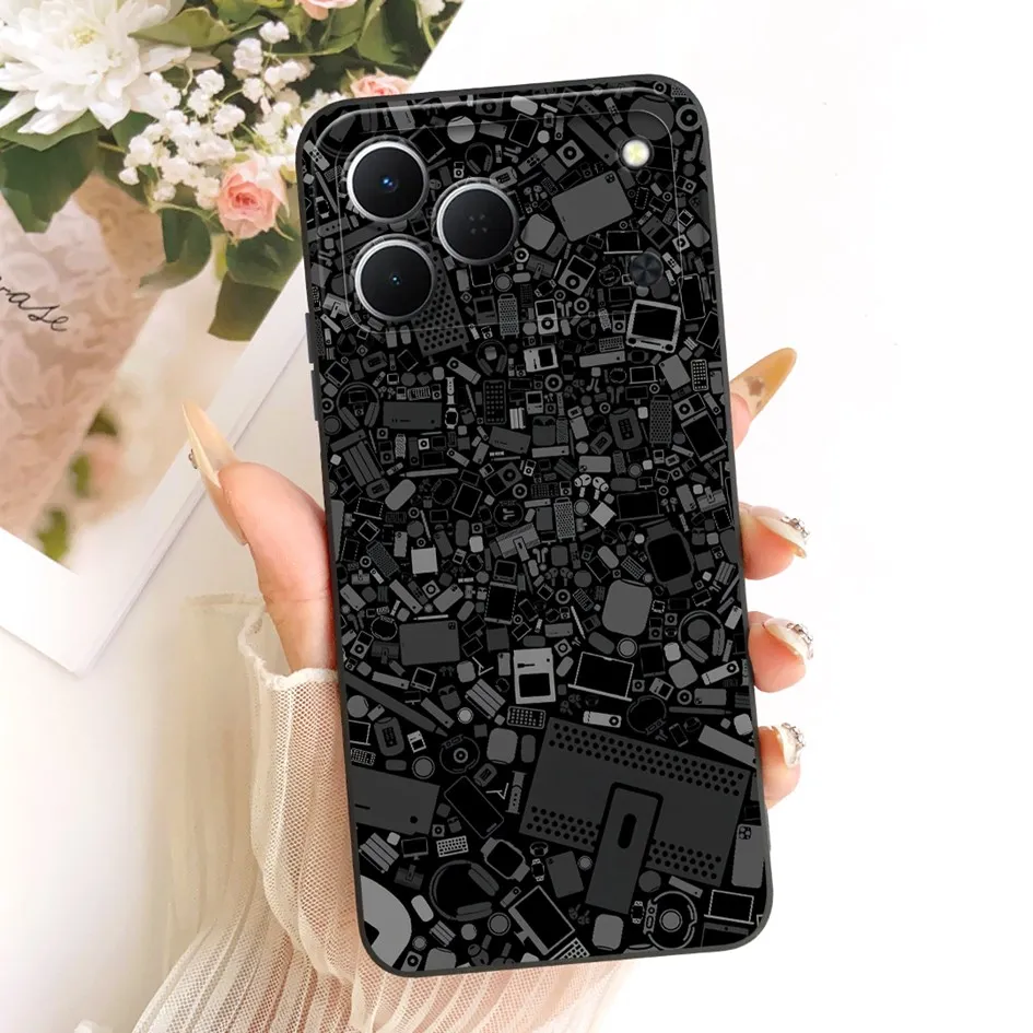 Cute Cartoon Cat Painted Soft Silicone Phone Case Cover