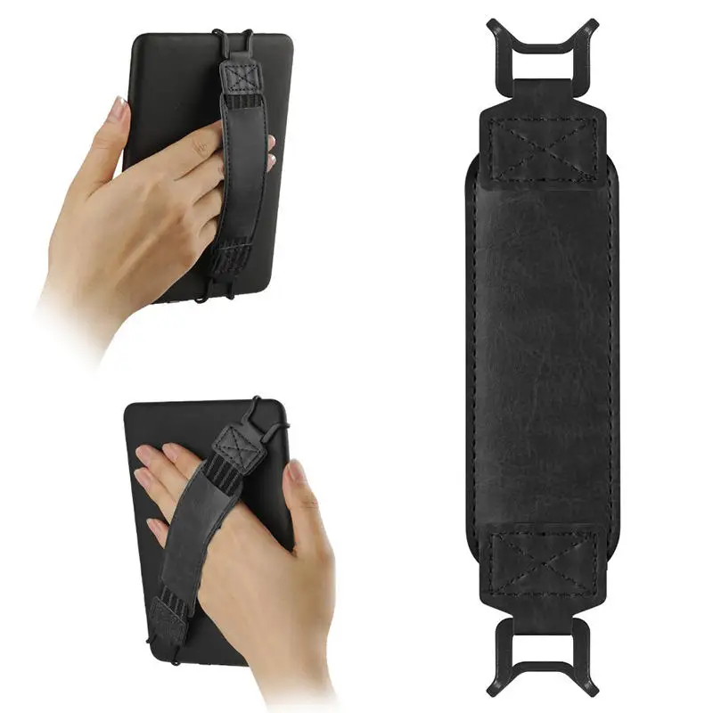 Pu Leather Tablet Hand Strap Elastic Anti Drop EReader Holder Universal Security Strap Anti-Slip Finger Grip Holder