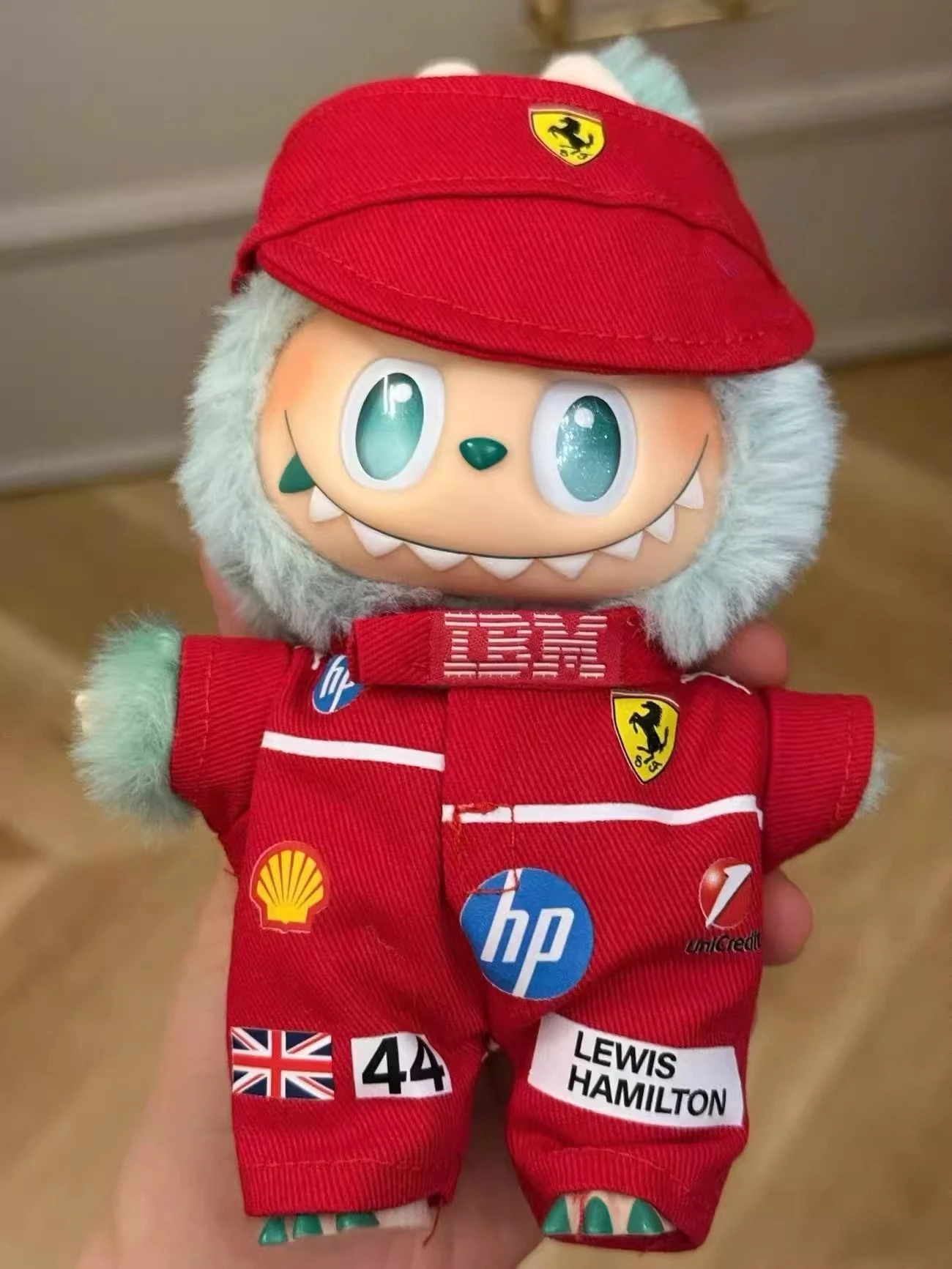 For 17cm Labubu Clothing Set Red Racing Suit Designer High-end V1 V2 V3 Labubu Clothes Outfit Doll Accessories Shoes DIY Toys 3