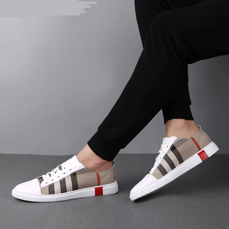 zapatillas deportivas de alta calidad de cuero genuino informales white#Zapatos de Skateboard transpirables para hombre zapatillas deportivas de alta calidad de cuero genuino informales white#Zapatos de Skateboard transpirables para hombre