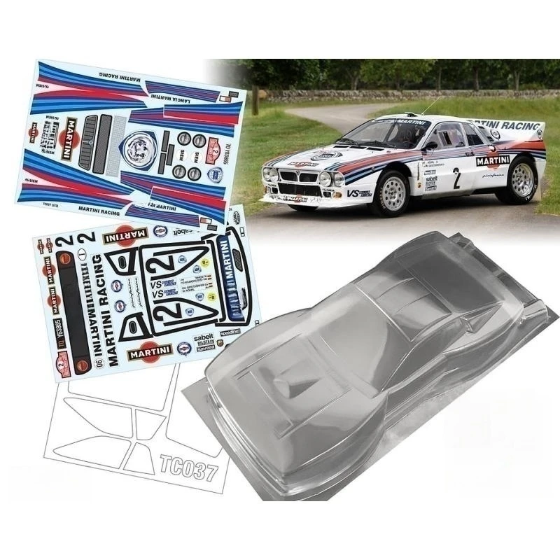 Teamc Corpi Rc Rally Carrozzeria Auto 1/10 Lancia 037 Gusci Carrozzeria Trasparenti Con Ala Posteriore E Foglio Decalcomania Per Rc Drift Car Tamiya K