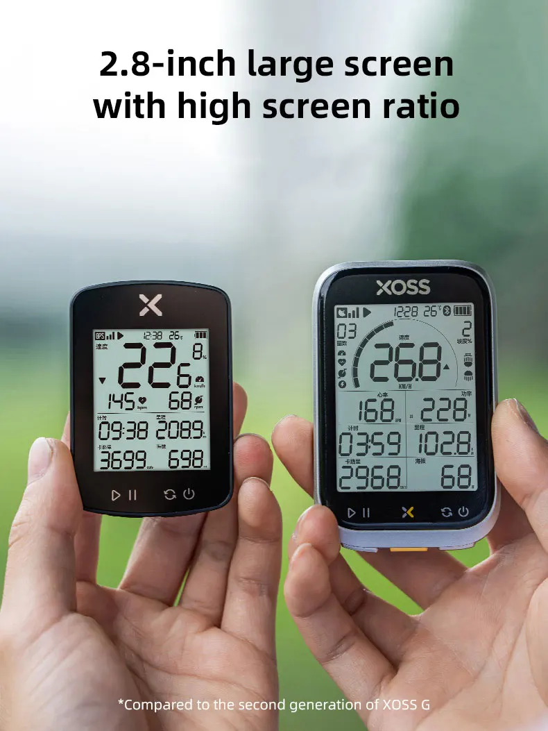 XOSS G3 GPS Bike Computer 2.8 inch Screen Speedometer IP67 ANT+