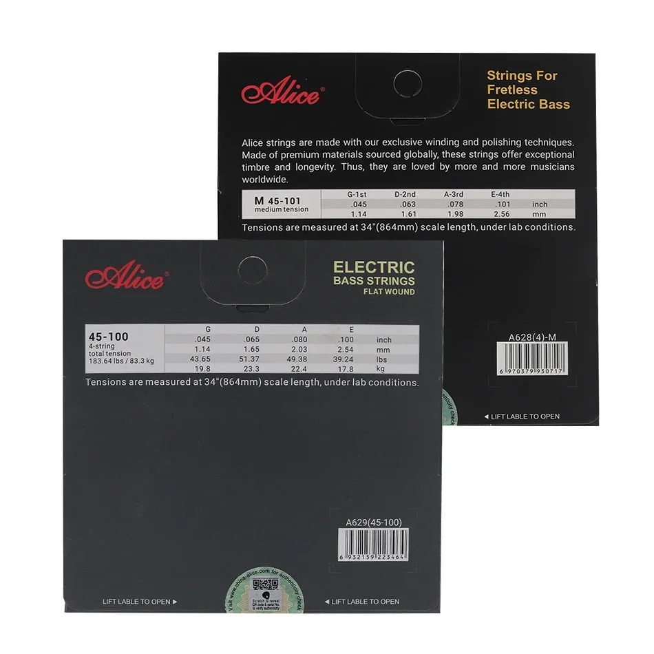 Alice Alice A628 A629 Flat Wound Electric Bass Strings 4-Strings
