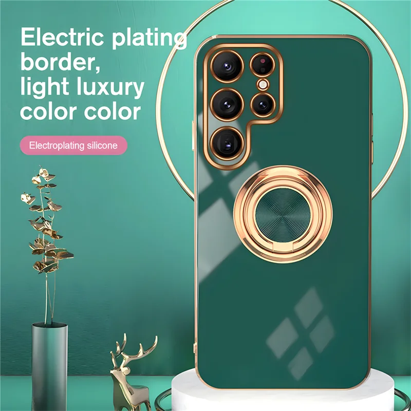 Premium Plating Ring Magnetic Holder Phone Case Cover