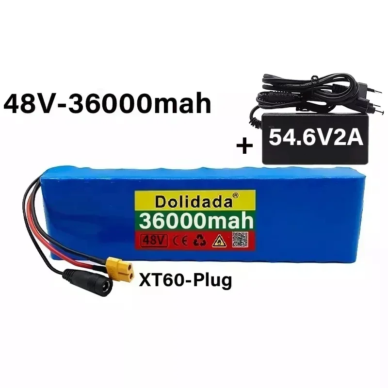 

E-bike Battery 48v 36Ah 18650 Lithium Ion Battery Pack 13S2P Bike Conversion Kit Bafang with BMS + XT60/T Plug