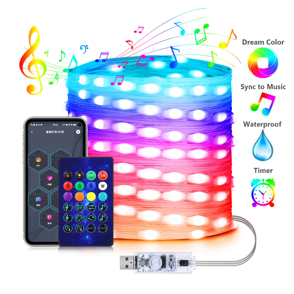 10M-20M-Programmable-USB-LED-Fairy-String-Light-RGBIC-5V-Smart ...