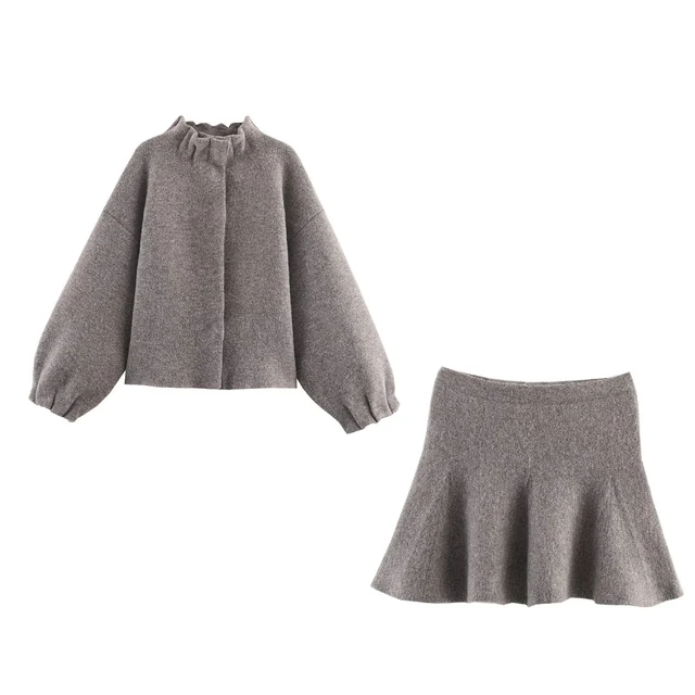 Veste courte tricotée polyvalente pour femme, vêtement ample et amincissant, demi-jupe, nouvelle mode automne et hiver 2025 1