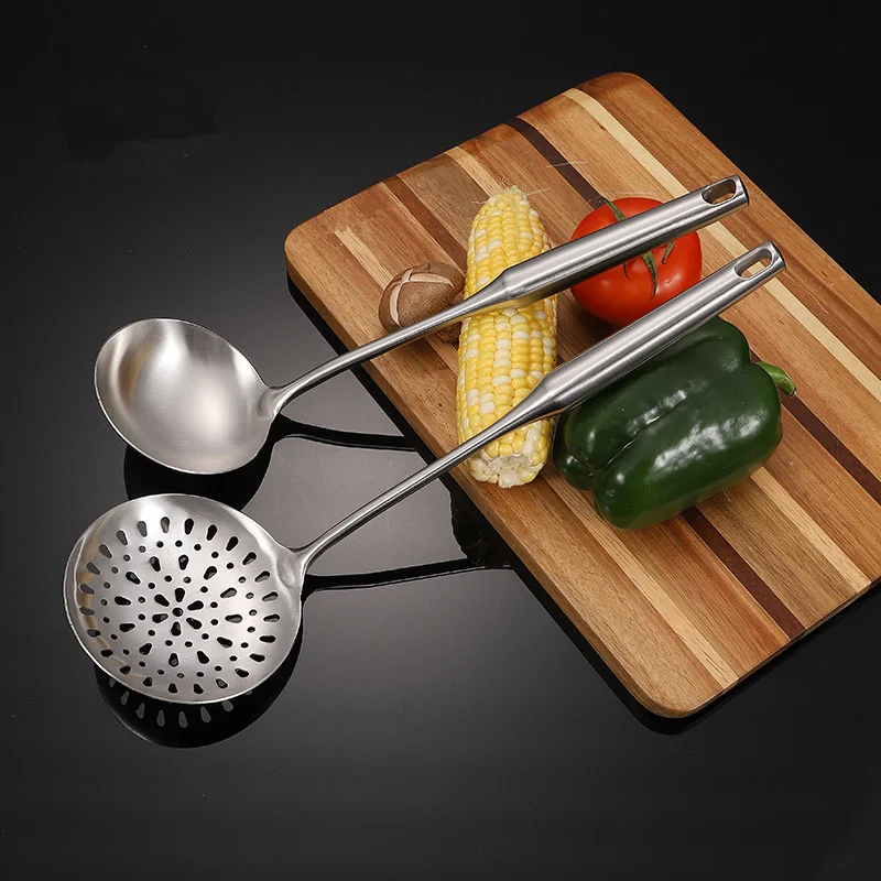 Hollow Long Handle Stainless Steel Spatula Heat Insulation Soup Spoon Colander Food Shovel Kitchen Accessories Cooking Tool Set