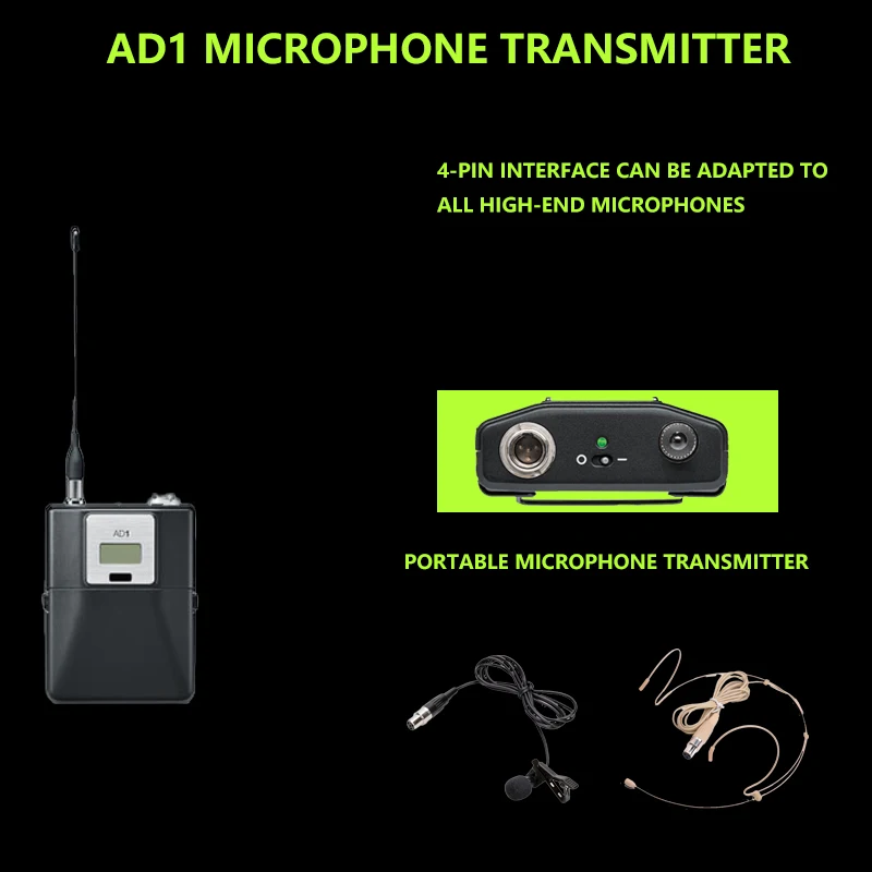 AD4G top professional wireless head-mounted microphone set UHF long-distance multi-functional microphone speech performance