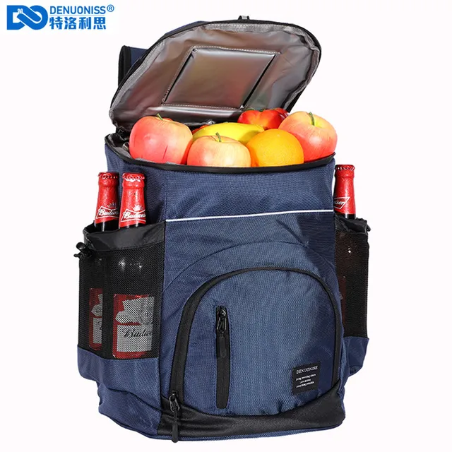 DENUONISS 33L Refrigerator Bag Soft Large 36 Cans Insulated Cooler Backpack Thermal Isothermal Fridge Travel Beach Beer Bag 1
