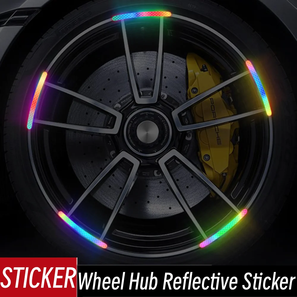 Car Universal Wheel Hub Reflective Stripes Safety Opening Warning ...