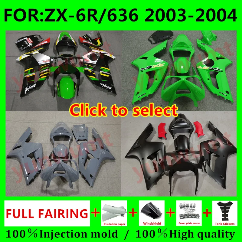 New Abs Motorcycle Injection Mold Fairings Kit Fit For Ninja Zx6r 2003