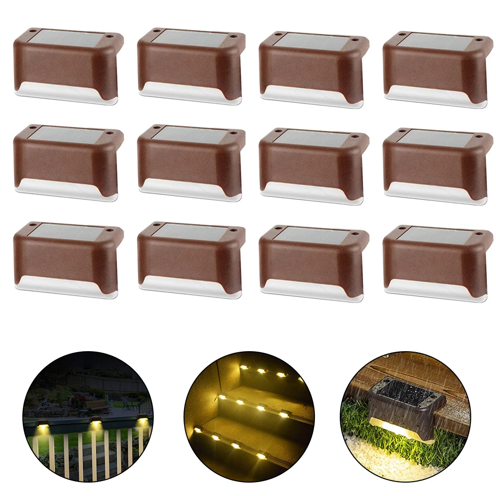 Solar Lights Solar Step Lights Outdoor Waterproof Led Power Garden Light Lamp Decoration for Patio Stair Garden Yard Fence