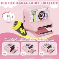 Appareil photo numérique à impression instantanée pour enfants, étiquette couleur, appareil photo à impression thermique pour enfants de 3 à 12 ans, meilleurs cadeaux de fête d'anniversaire 2