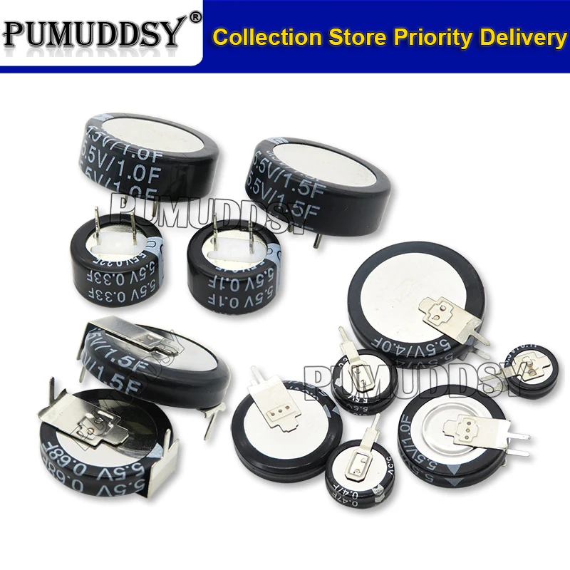 5.5V Super Condensatore 0.1F V-Type C-Type H-Type Button Farad Condensatore 0.22F 0.33F 0.47F 1F 1.5F 4.0F