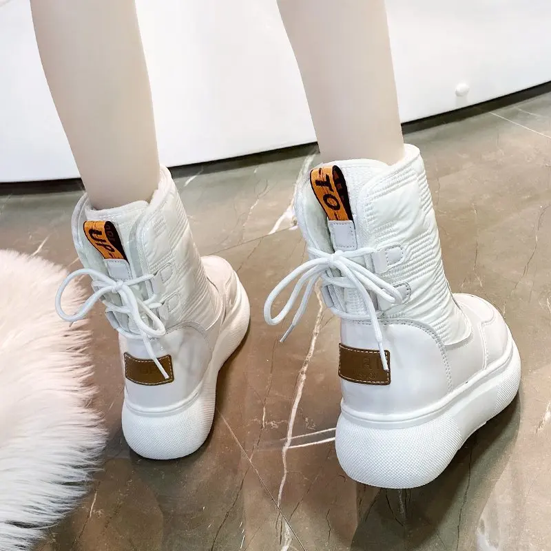 Black Winter Women Boots Female Keep Warm Women's Patent Leather Boots New Arrival Waterproof Female Shoes Women Botas Mujer