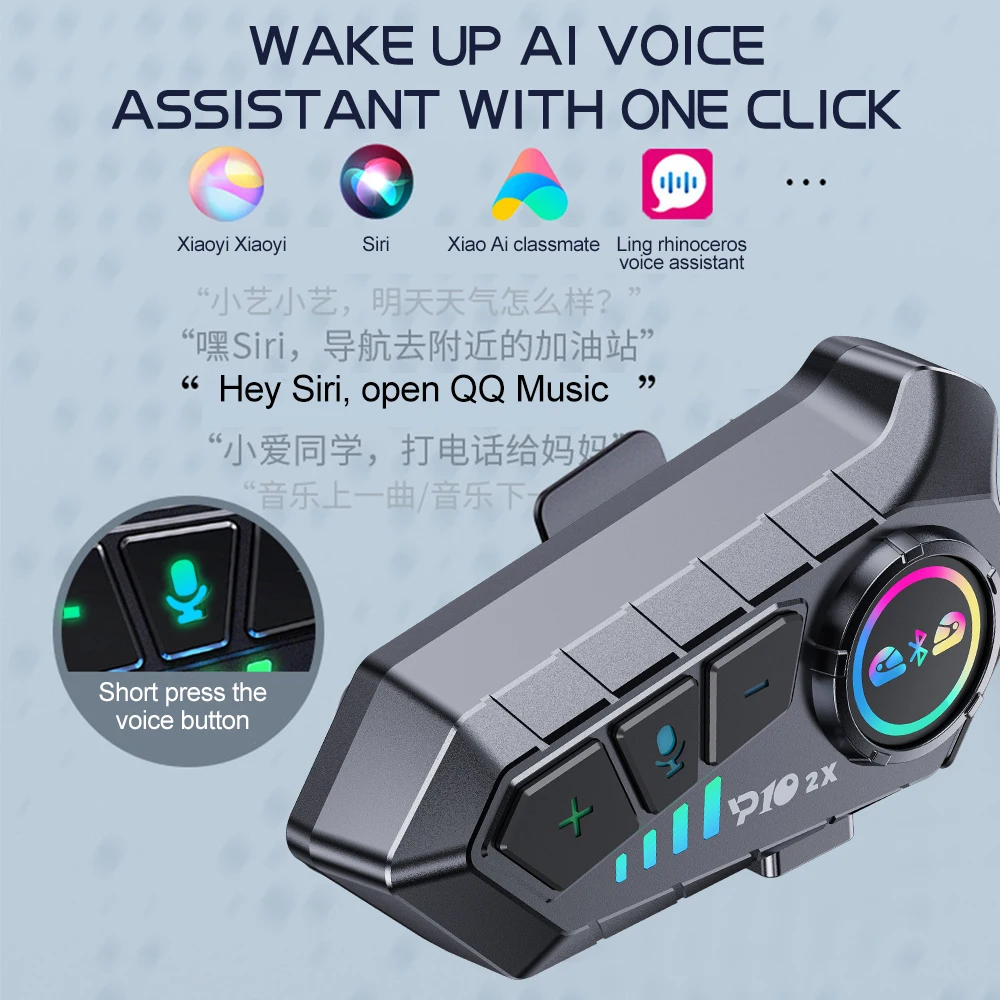 Wireless Bluetooth5.3 Motorcycle Helmet Intercom 6