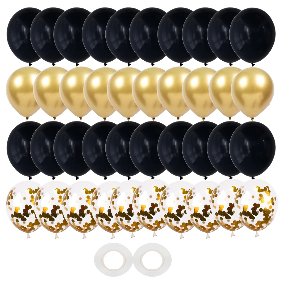 

40pcs Gold Black Metal Mix Confetti Latex Balloons Kids Adult Man Woman Birthday Party Decoration Graduation Party Father's Day