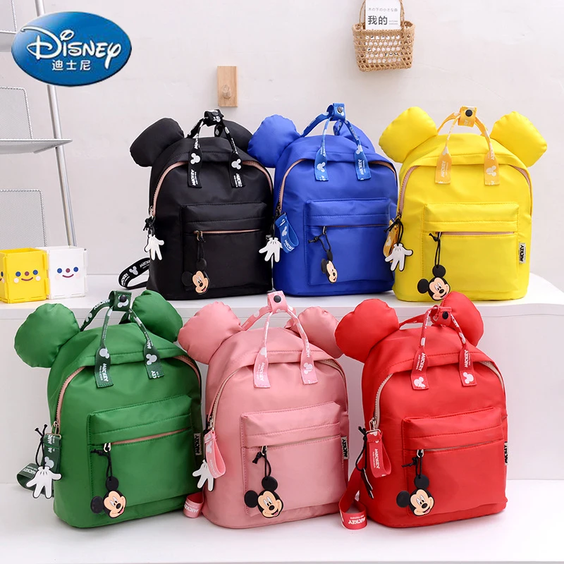 

Disney Children's Backpacks Anime Cartoon Mickey Mouse Backpack Kindergarten Fashion Style Waterproof Wear Resistant Backpacks
