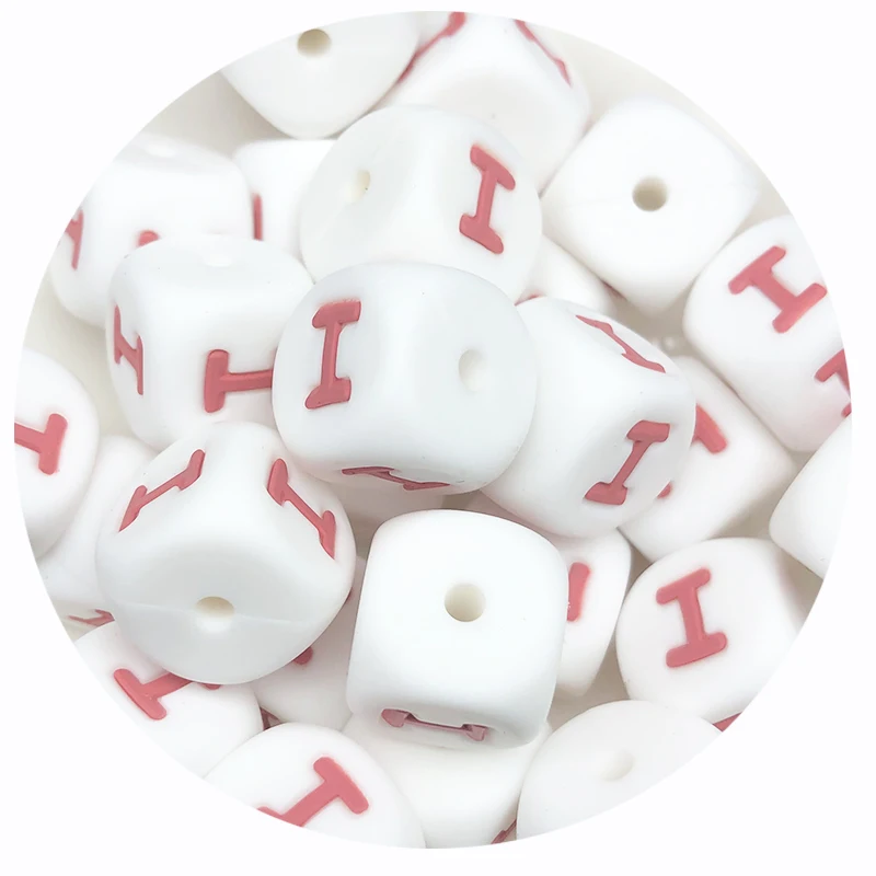 10 Stücke Neue 12mm Baby Silikon Buchstaben Perlen Schnuller Buchstaben Alphabet Perlen Kauen Zahnen Beißringe Pflege Dusche Geschenke BPA freies – Detail 12