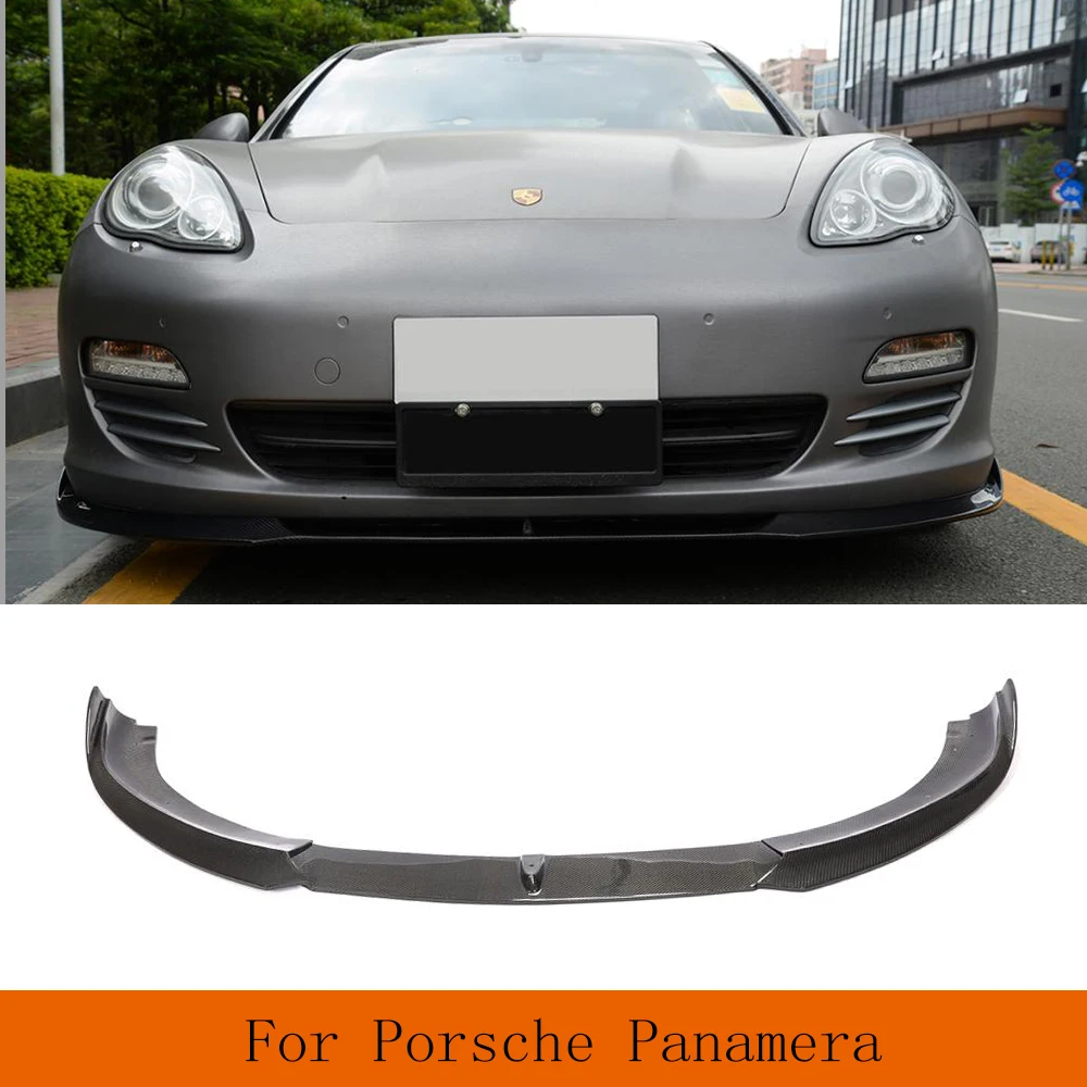 

Передний бампер, спойлер для Porsche Panamera 2010 2011 2012 2013, автомобильный гоночный передний бампер, спойлер для губ, 3 шт., углеродное волокно/FRP