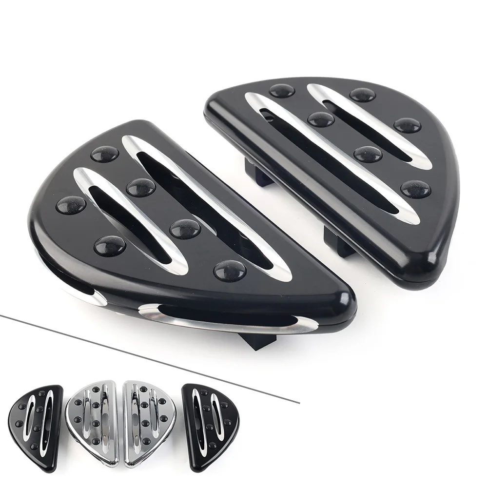 

1Pair Black/Chrome Motorcycle Rear Passenger Floorboard Aluminum For Harley Davidson Touring 1993-2023