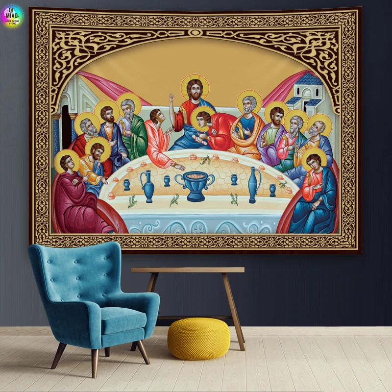 Jesus Tapisserie Letzte Abendmahl Wand Hängen Weihnachten Home Dekoration Christus Room Decor Große Stoff Für Schlafzimmer Wandteppiche – Detail 8