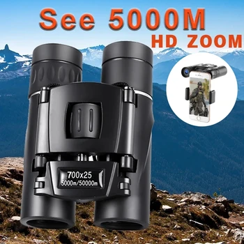 700x25 HD mocna lornetka teleskop 5000m/50000m daleki zasięg składany Mini BAK4 optyka FMC do polowania Outdoor Camping Sports