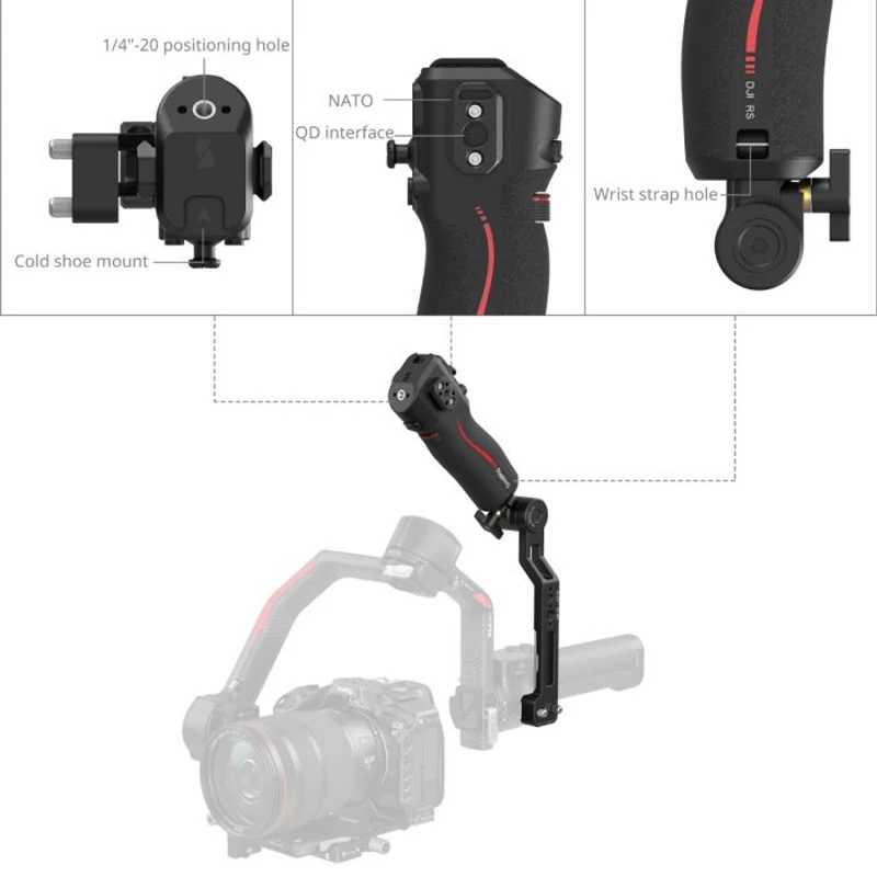 스몰리그 포커스 컨트롤 핸들 / DJI RS 2 / RS 3 Pro / RS 4 / RS 4 Pro 스테빌라이저용 듀얼 핸들 (녹화 조이스틱 조작용)