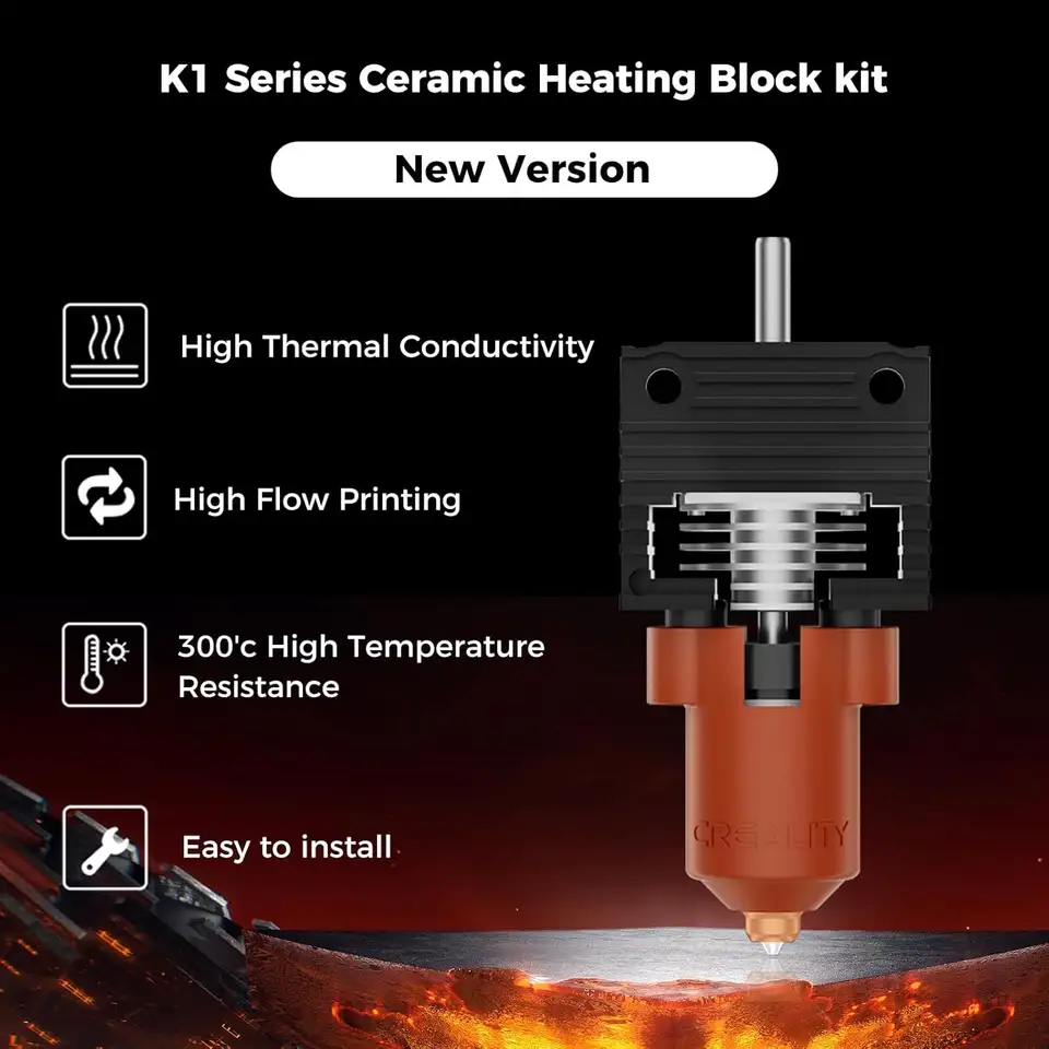 Creality 2025 K1 SE/K1C/K1/K1 Max Hotend Upgrade Ceramic Heating Block Kit Terminal with Buckle 600mm/s High-Speed image 5