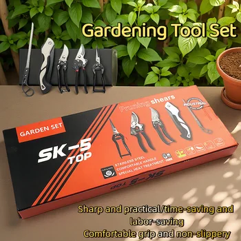 5 in 1 Garden Set Stainless Steel Pruning Shears and Folding Saws Multi-purpose Garden Tool Kit for Plant Twig Vine