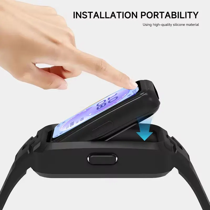 Dual Function Silicone Strap and Case for Smartwatch - Replacement Sport Bracelet and Wrist Band