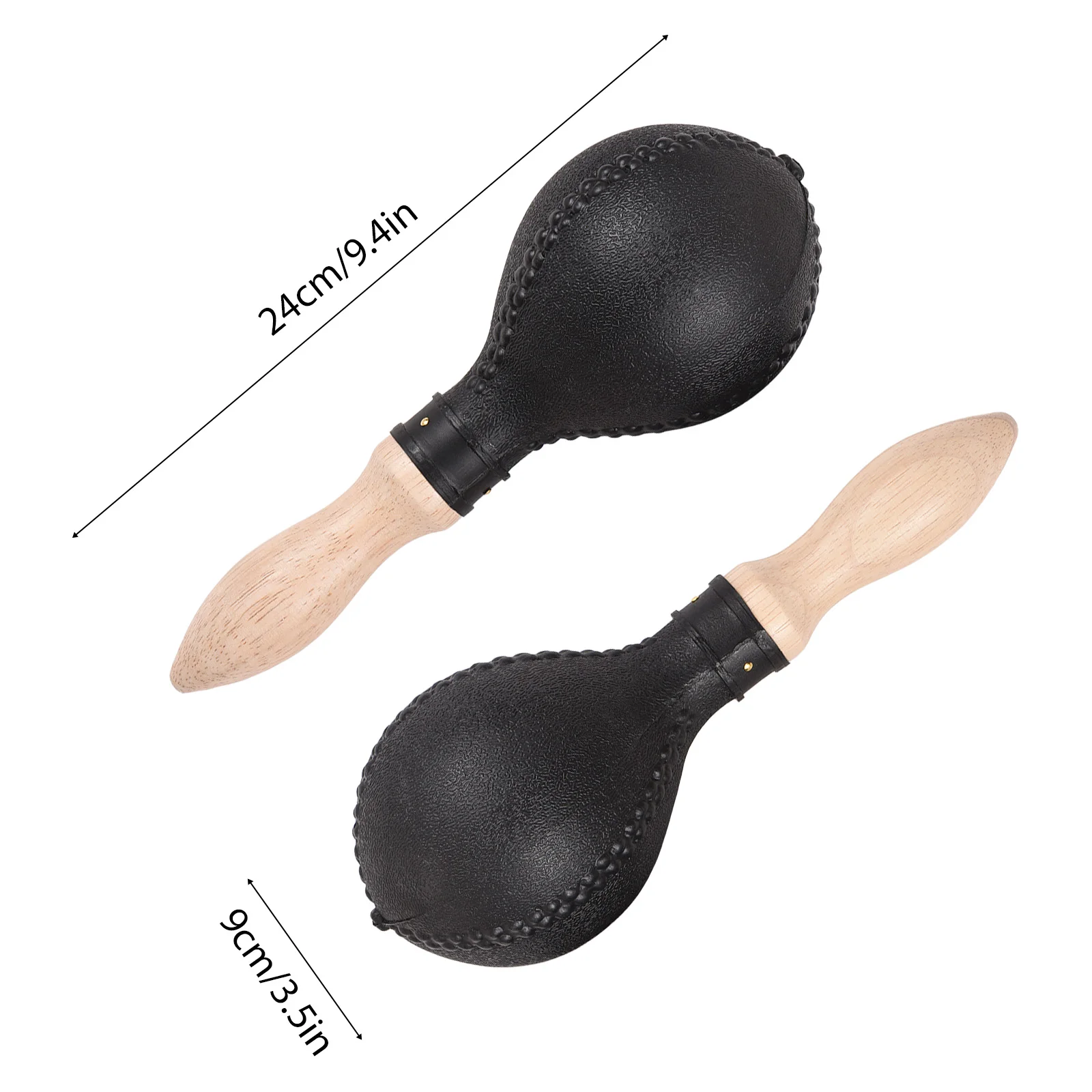 1 Pair 25cm Maracas Sand Hammer Plastic Shell Wooden Handles Rhythm Wood Concert Maracas Percussion Musical Instruments for Live