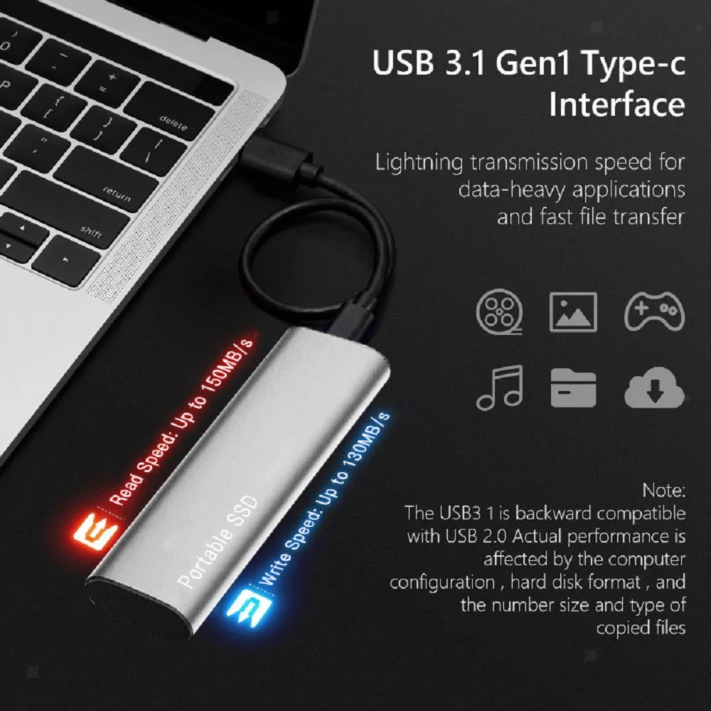1TB Portable ssd USB3.1 High Speed 2TB External ssd Mobile Solid State Drive 500gb hard drive external for Xiaomi for Laptop