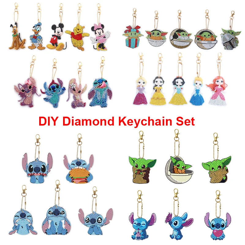 DisneyMickeyMouse5DDiamondPaintingKeychainRhinestoneCartoon