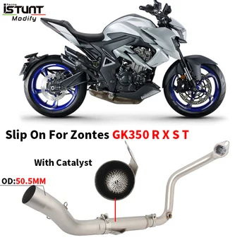 Slip On For Zontes GK350 GK 350 R X S T Modified Front Link Pipe 51mm Motorcycle Exhaust Escape Moto Full System