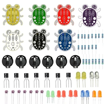 Weevil Eye DIY Electronic Beginner Learn To Solder Fun Kit Handmade Gift (Red. Yellow. Green White Blue Black Purple ) 1