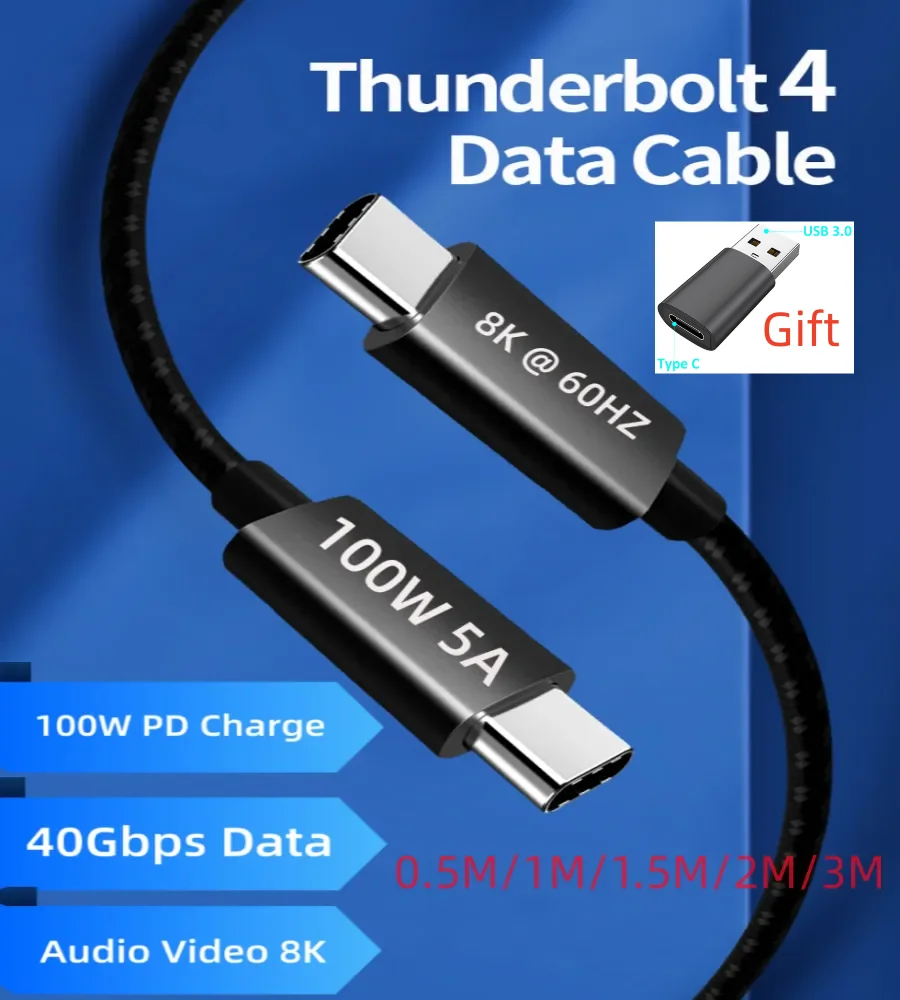 Usb-If Thunderbolt 4 Cavo 2M Thunderbolt 40Gb Trasferimento Dati 100W Ricarica Di Alimentazione Compatibile Thunderbolt 3 Display Apple Studio