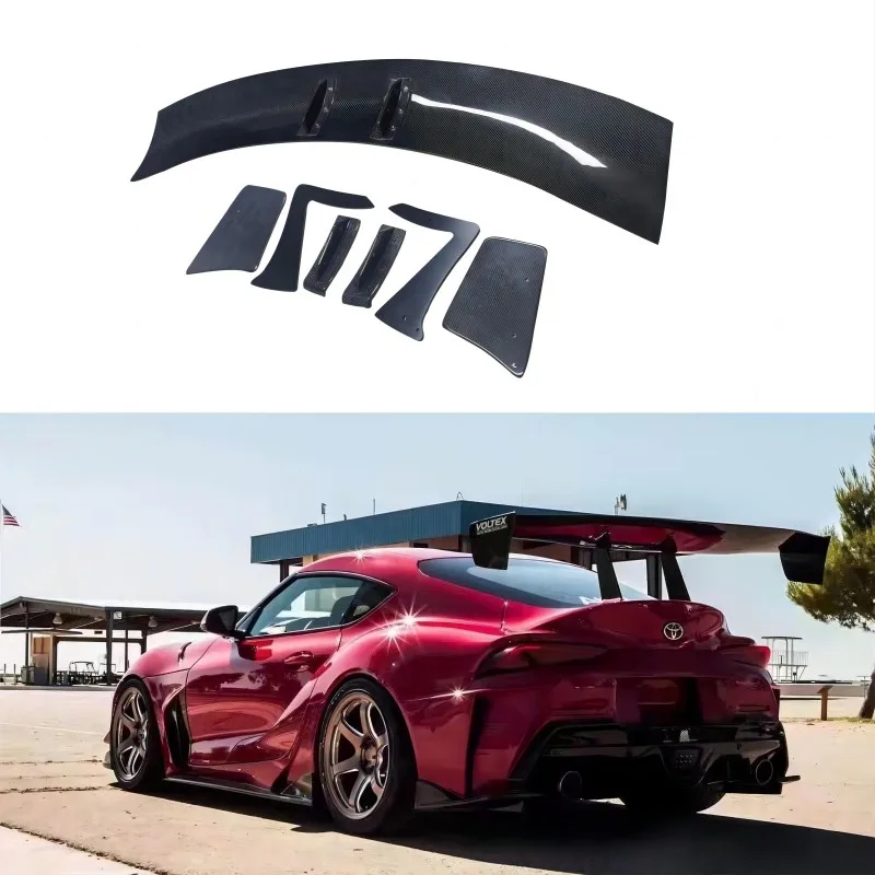 

Voltex Style For Toyota Supra A90 Carbon Fiber Car Rear Trunk Spoiler Wing Lip Cover FRP Car Styling 2019 - 2022